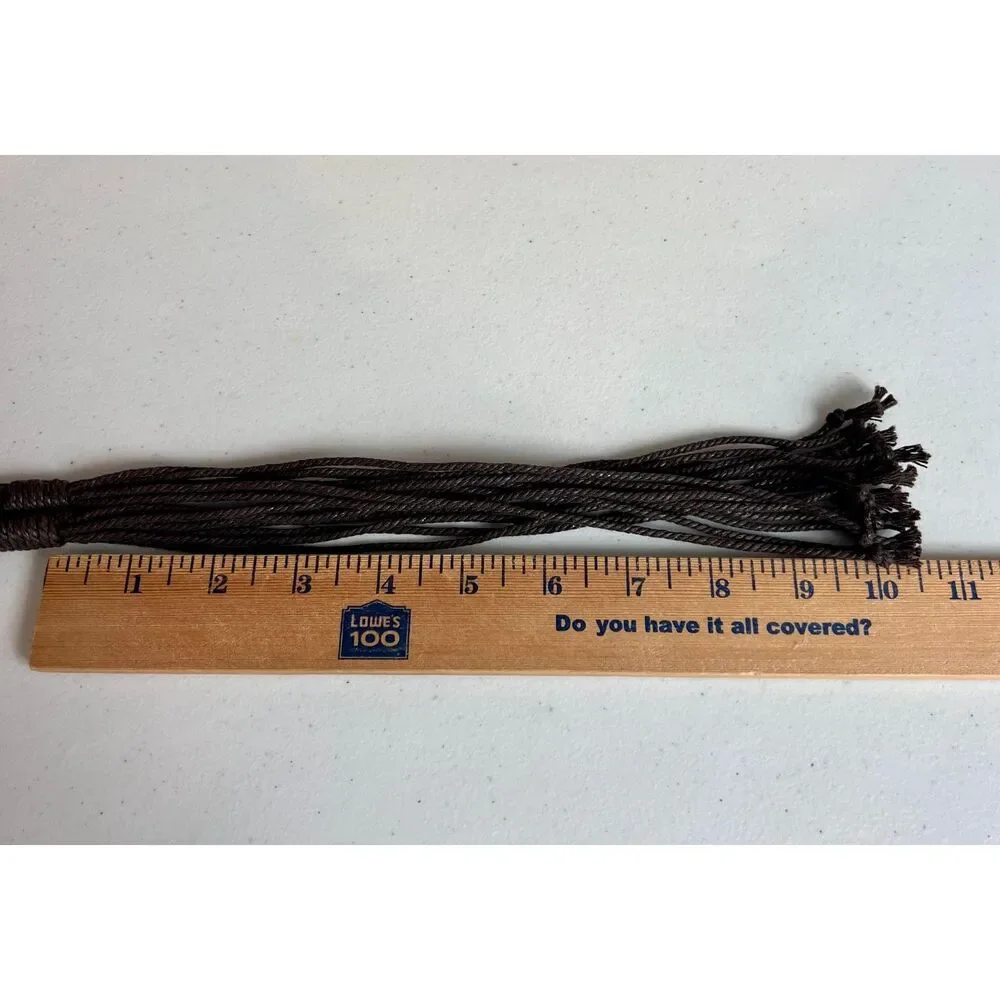 Brown Woven Boho Tie Belt Flower Beads Women's Size S / M (See Measurements)